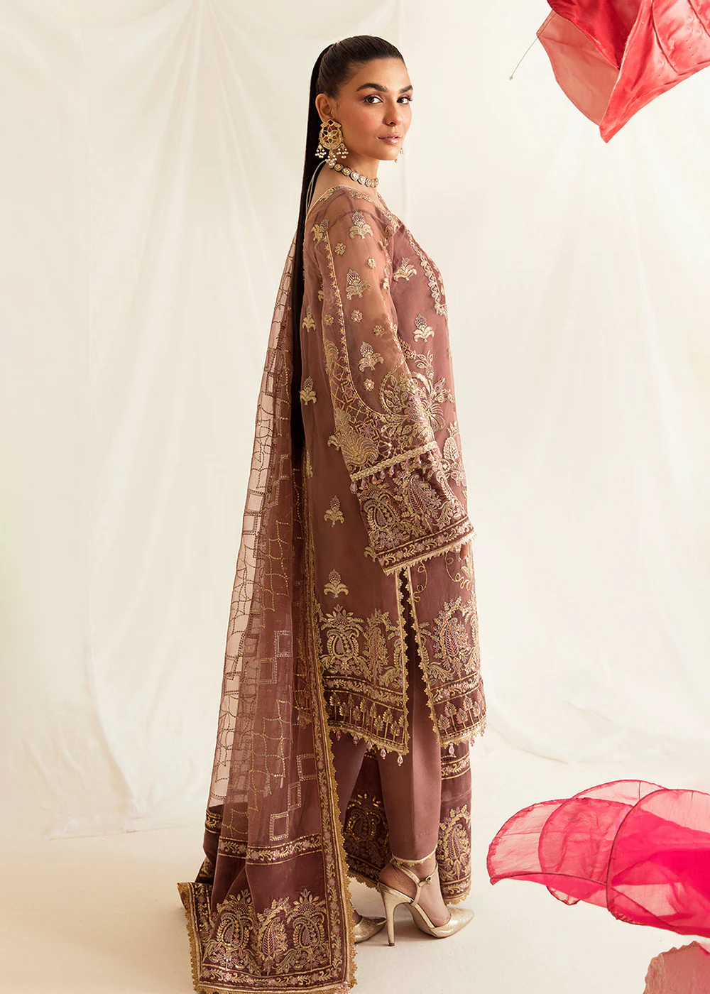 Mauve Pakistani Salwar Suit | Ayzel | Fleur De Lis Formals’23 | Osmose - Image 4