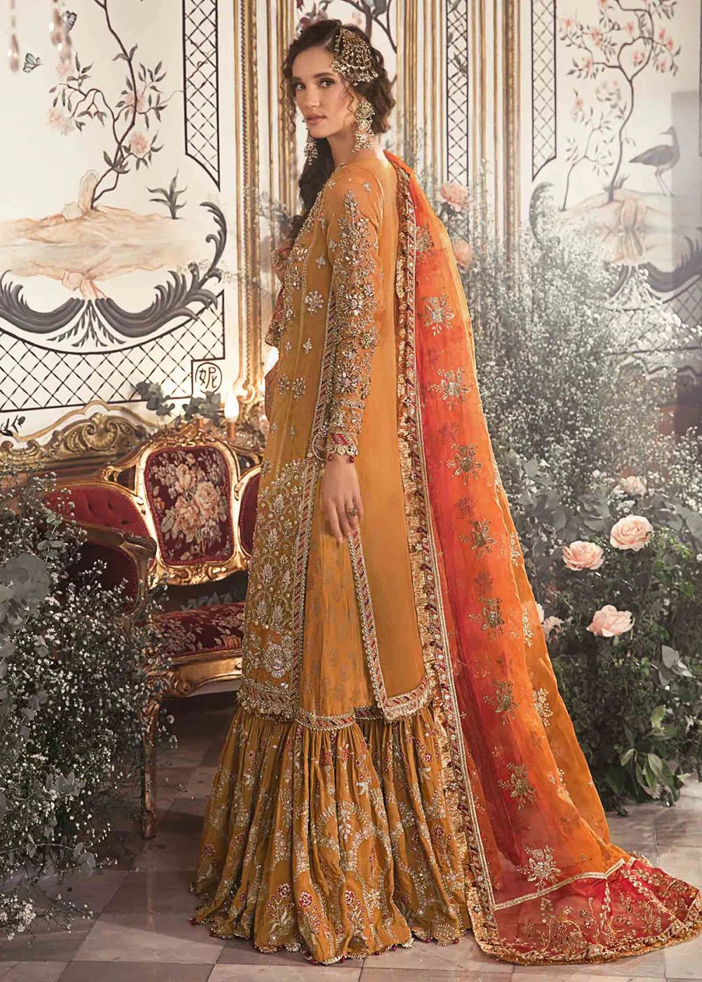 Mbroidered Wedding 2023 by Maria B | Mustard BD-2707 - Image 8