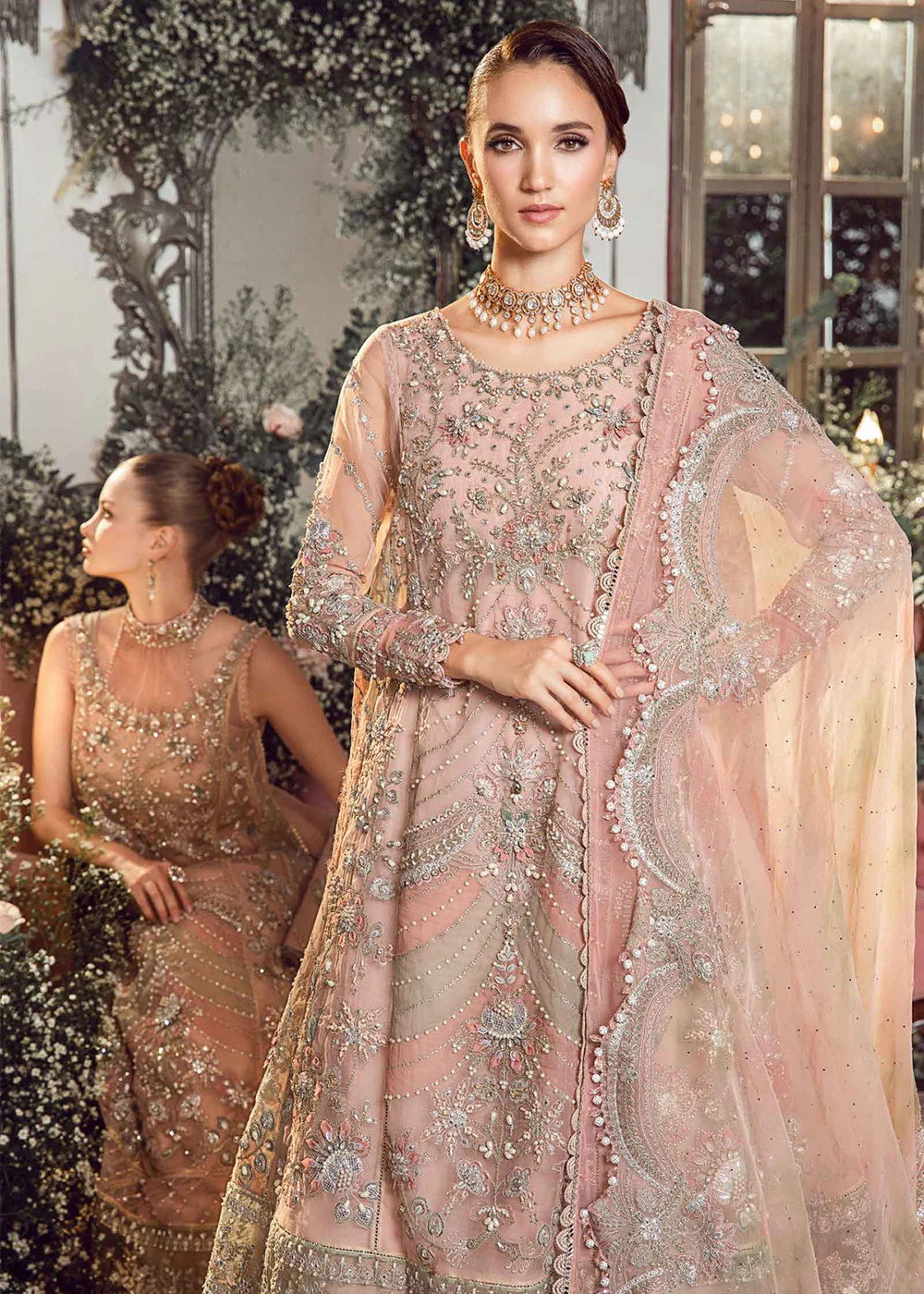 Mbroidered Wedding 2023 by Maria B | Pastel Pink BD-2706 - Image 2