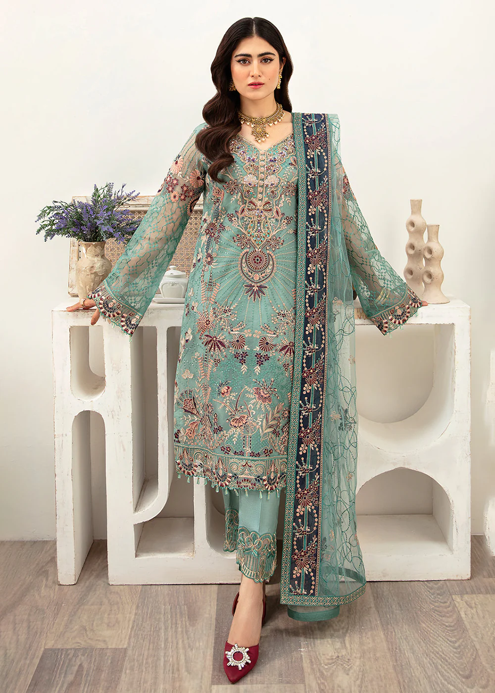 Minhal Organza Collection Vol 10 by Ramsha | M-1001