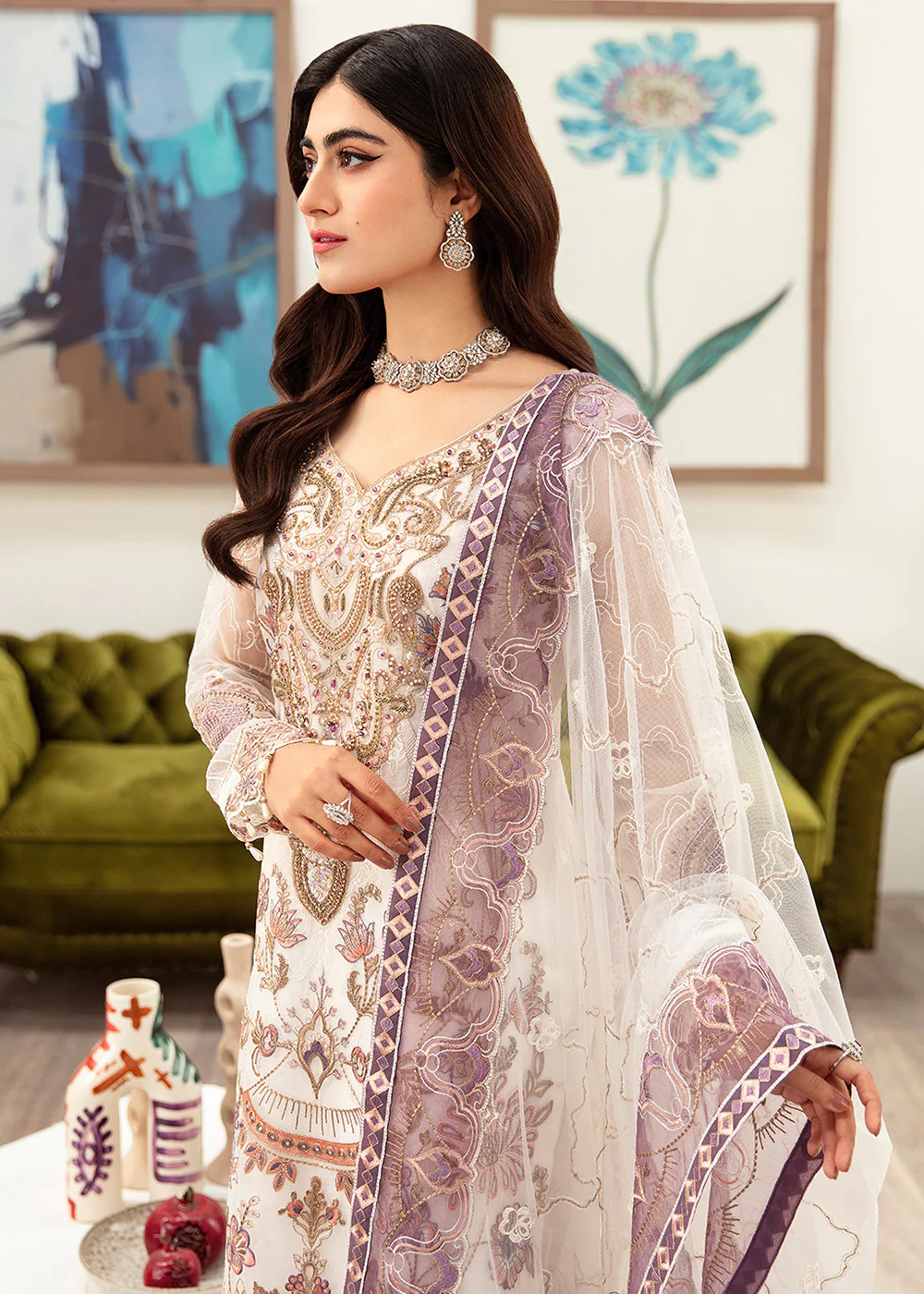 Minhal Organza Collection Vol 10 by Ramsha | M-1002 - Image 2