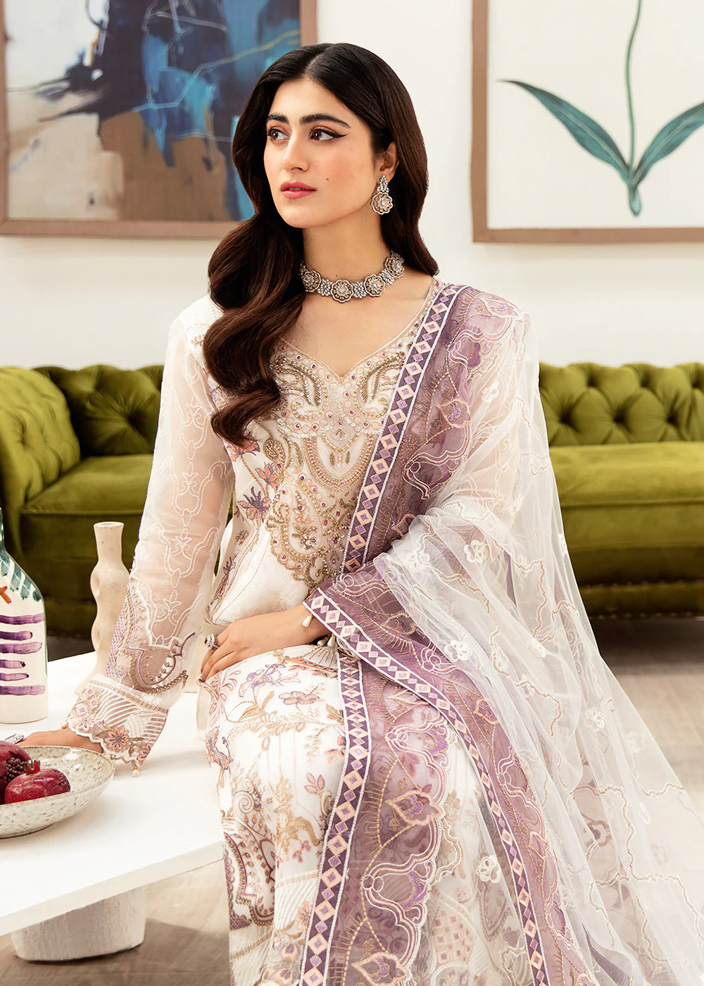 Minhal Organza Collection Vol 10 by Ramsha | M-1002 - Image 4