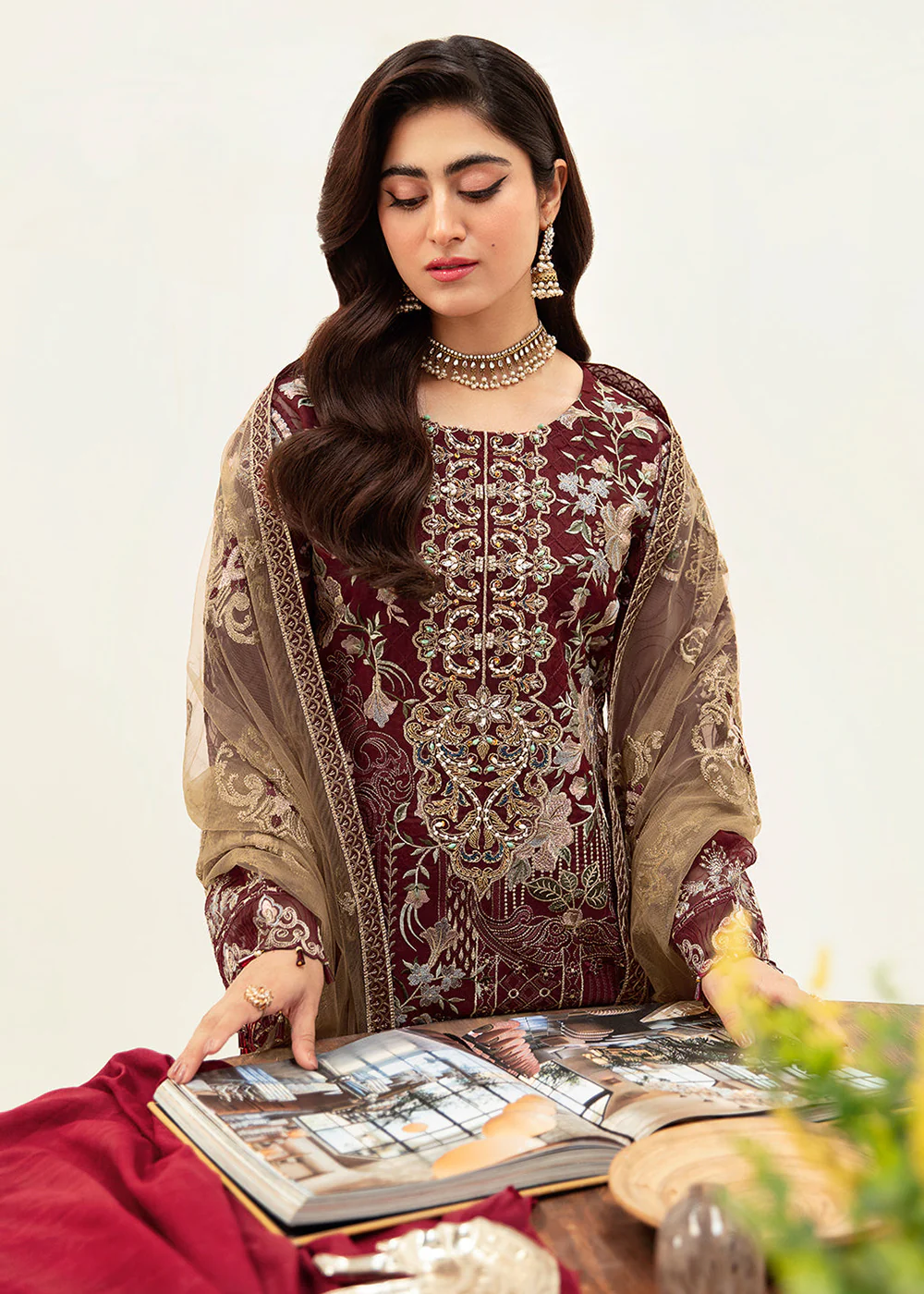 Minhal Organza Collection Vol 10 by Ramsha | M-1003 - Image 4