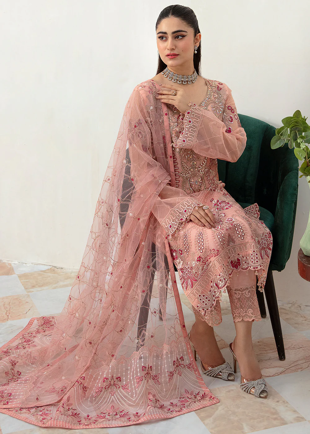 Minhal Organza Collection Vol 10 by Ramsha | M-1007 - Image 4