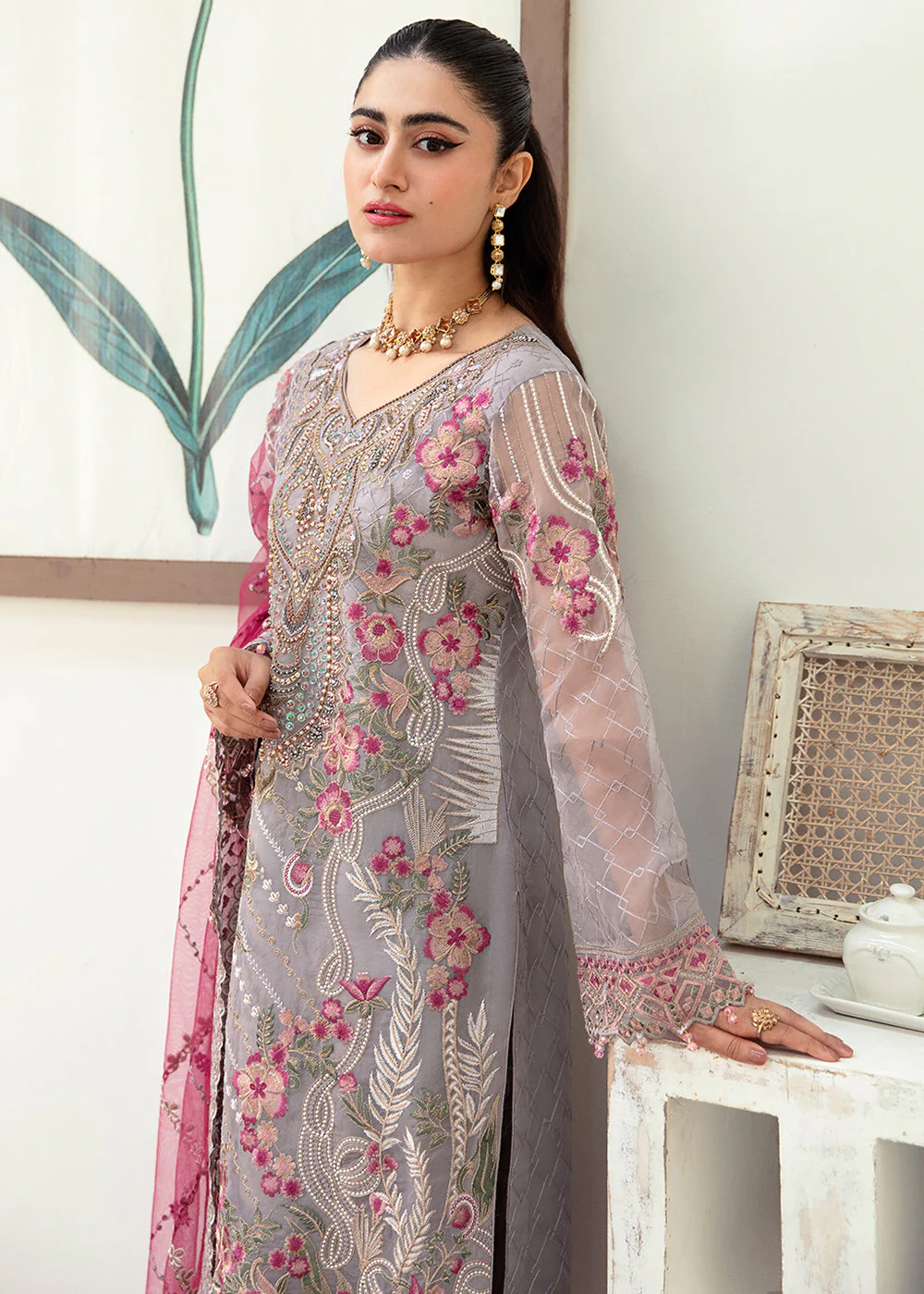 Minhal Organza Collection Vol 10 by Ramsha | M-1008 - Image 2
