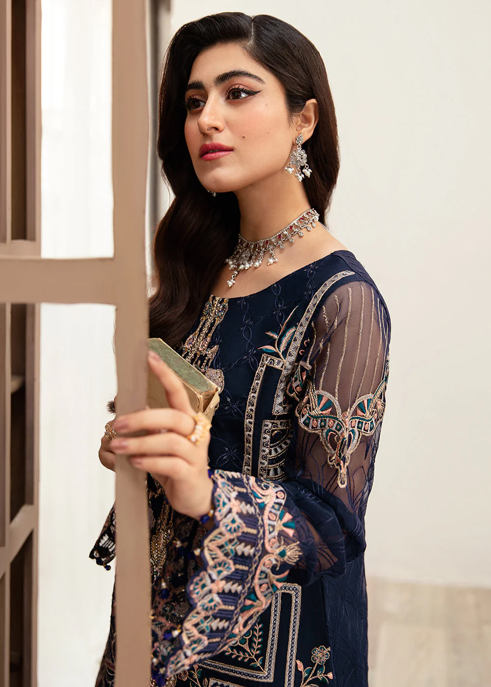 Minhal Organza Collection Vol 10 by Ramsha | M-1009 - Image 6