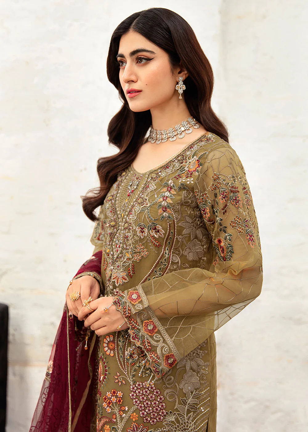 Minhal Organza Collection Vol 10 by Ramsha | M-1010 - Image 2