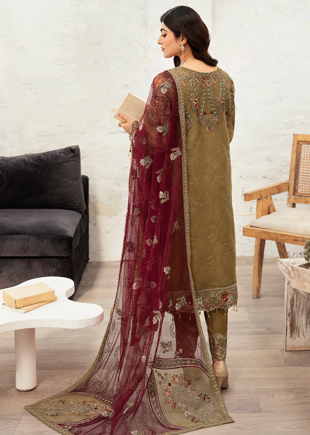 Minhal Organza Collection Vol 10 by Ramsha | M-1010 - Image 3