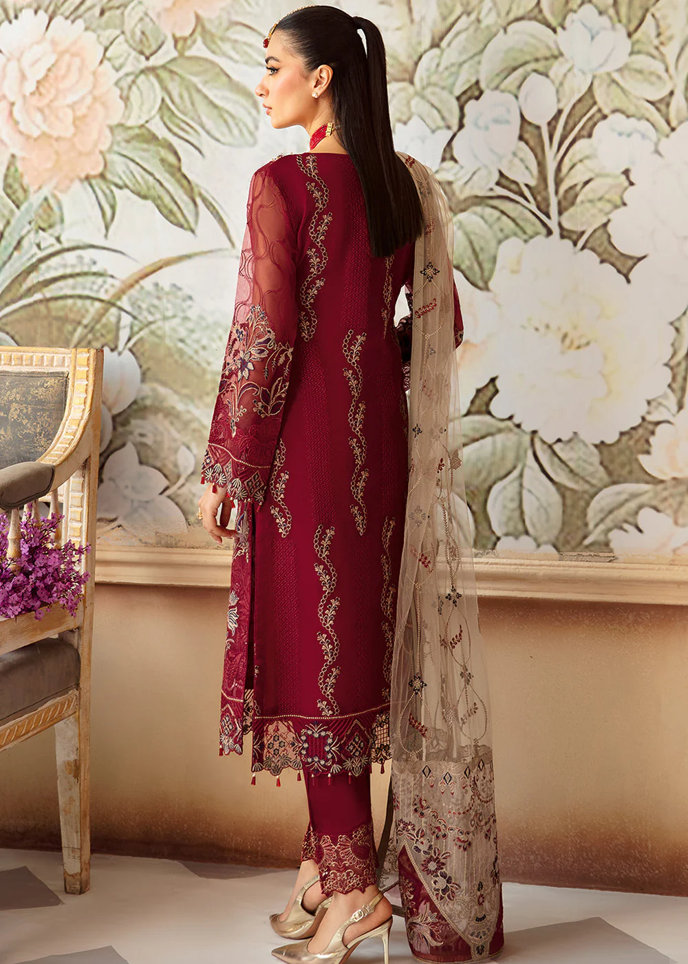Minhal Organza Collection Volume 12 by Ramsha | M-1201 - Image 3