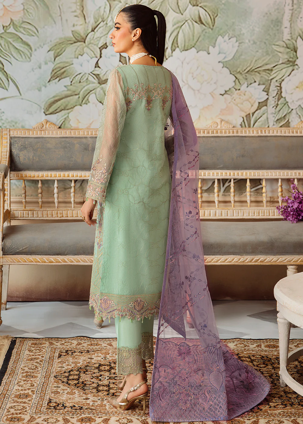 Minhal Organza Collection Volume 12 by Ramsha | M-1204 - Image 3