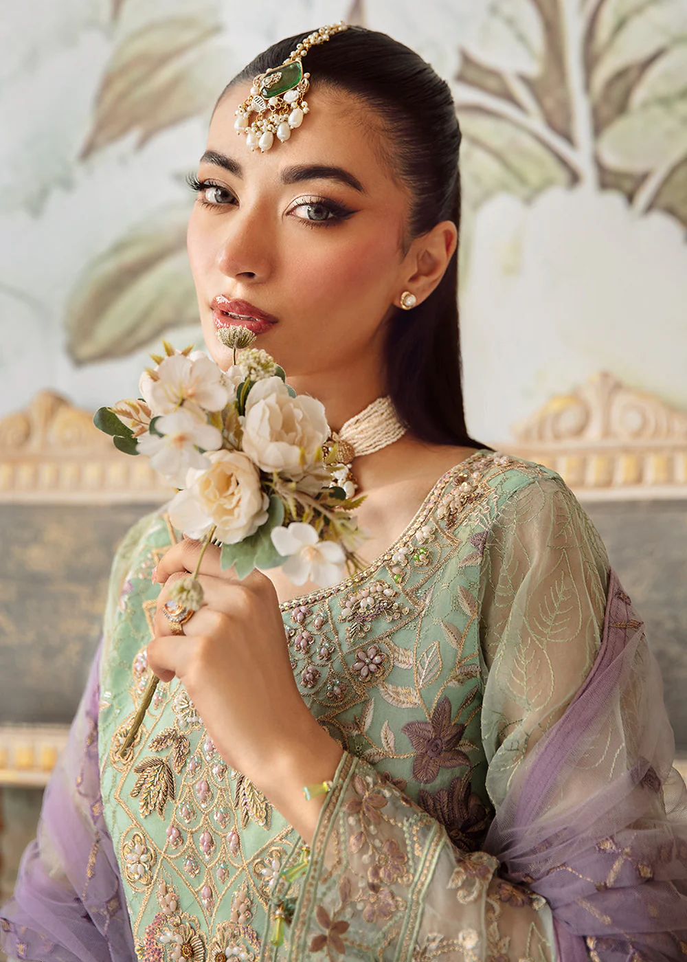Minhal Organza Collection Volume 12 by Ramsha | M-1204 - Image 4