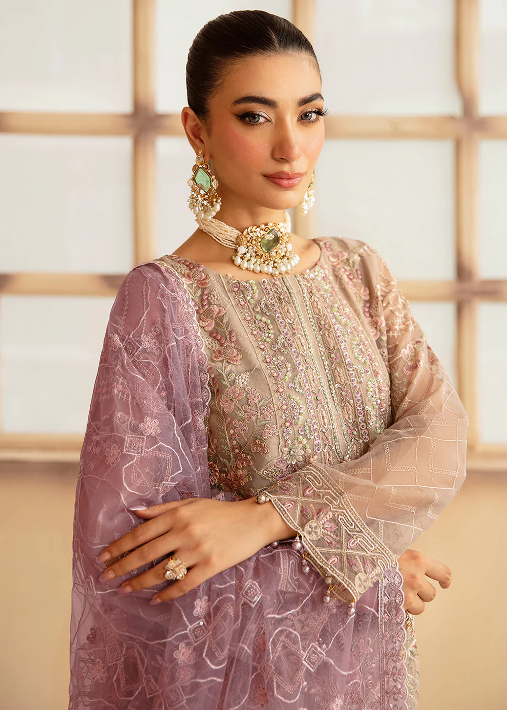 Minhal Organza Collection Volume 12 by Ramsha | M-1206 - Image 2