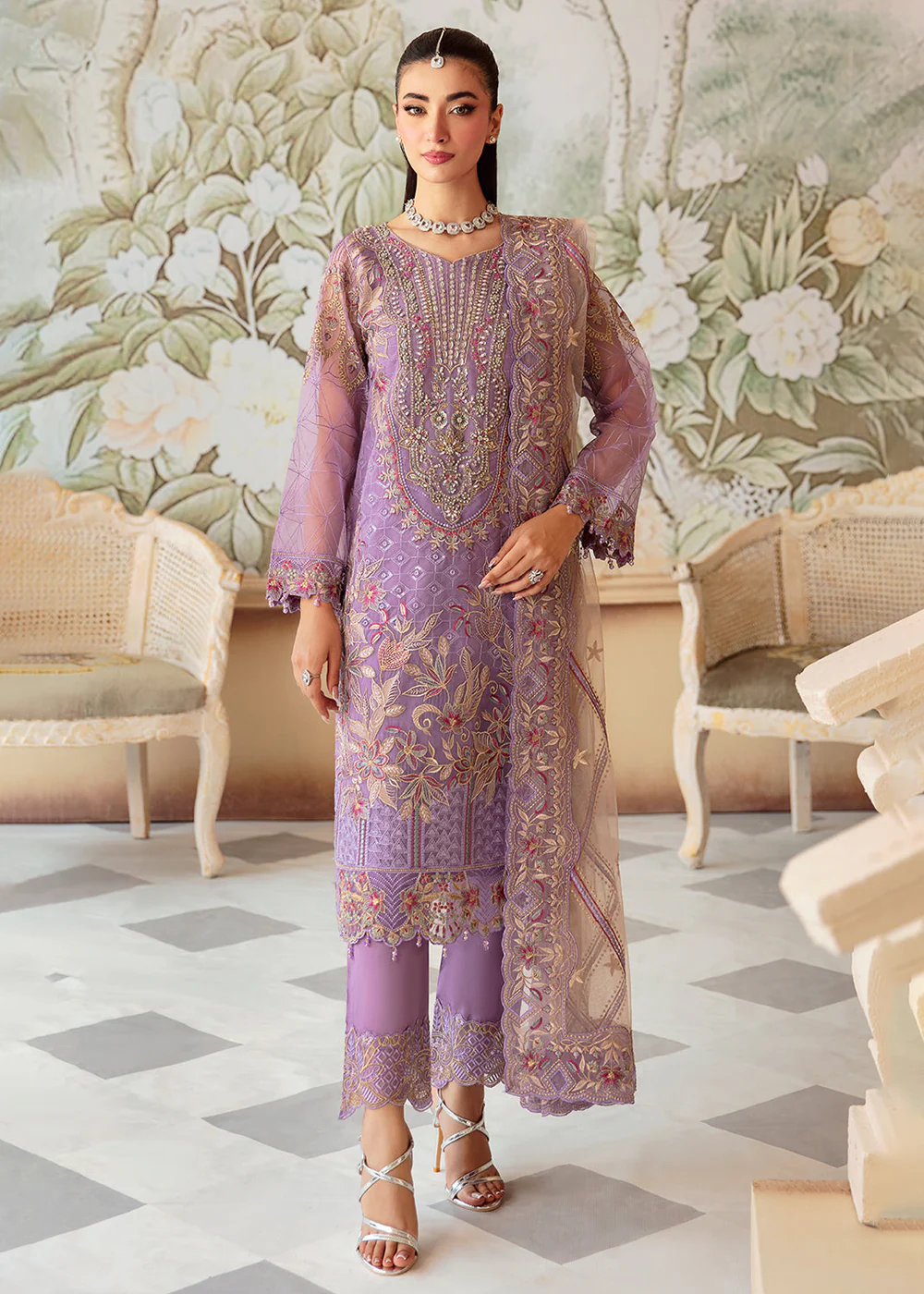 Minhal Organza Collection Volume 12 by Ramsha | M-1207