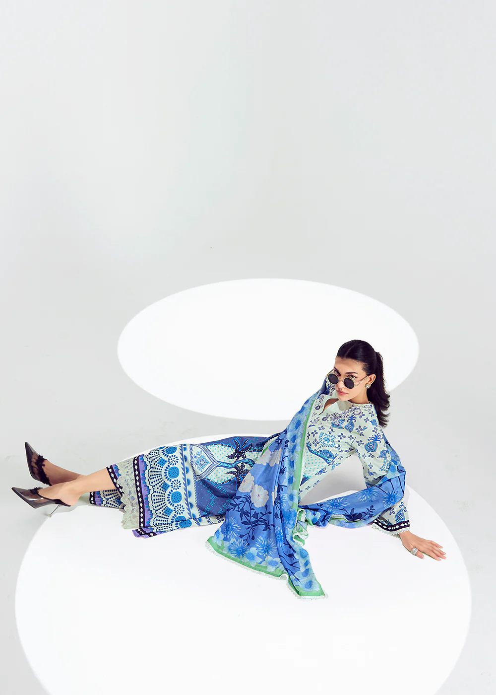 Mint & Blue Lawn Cotton Printed Trendy Salwar Suit - Image 5