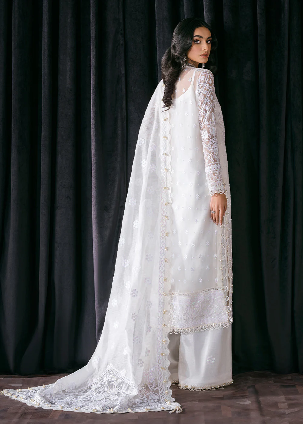 Moon White Suit - Afrozeh Luxury Starlet Collection '23 - Moonstone - Image 3