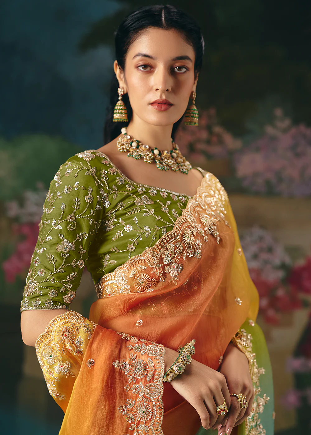 Multicolor Premium Fancy Fabric Embellished Designer Saree - Image 2