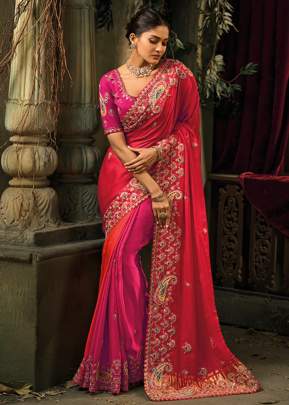 Multicolor Premium Quality Silk Designer Wear Saree