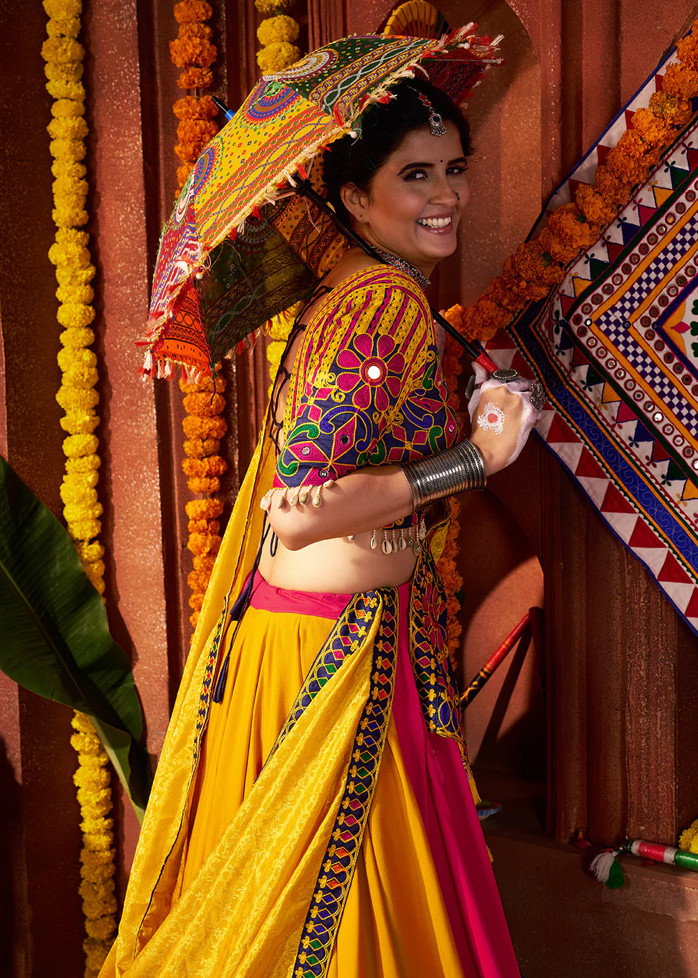 Multi Green & Purple Navratri Special Chaniya Choli - Image 11