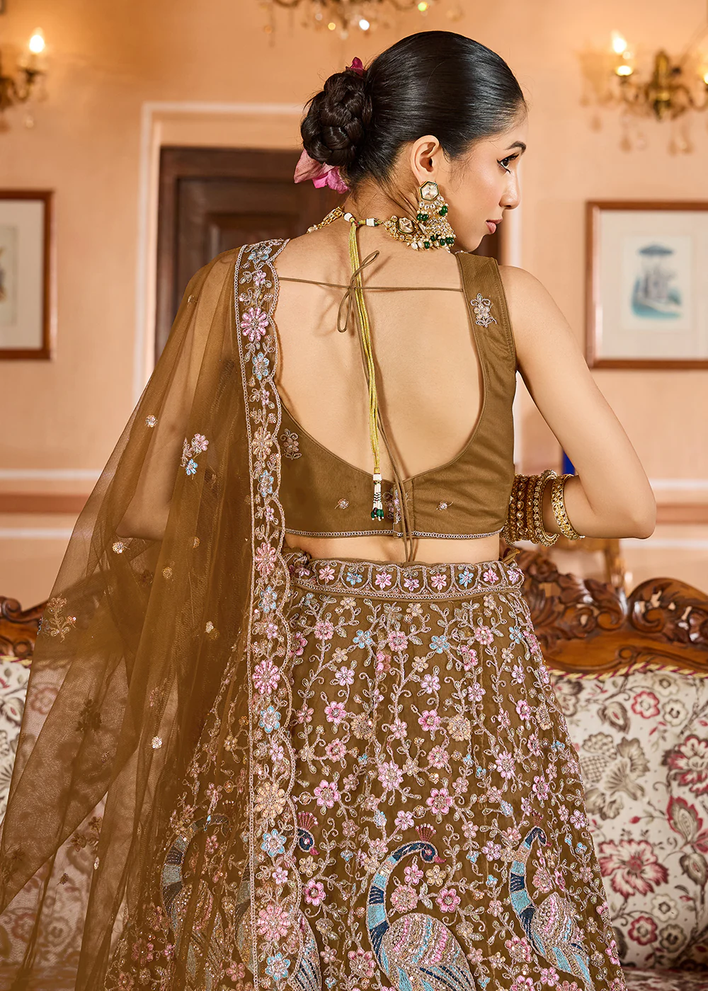 Mustard Color with Heavy Embroidery Lehenga Choli - Image 8