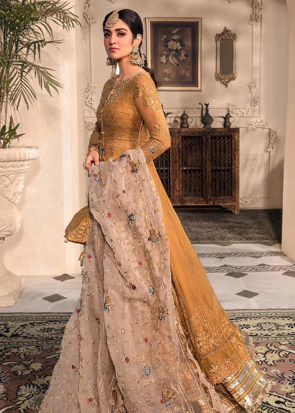 Mustard Embroidered Suit - Maria B - Mbroidered Heritage Edition - BD-2606 - Image 8