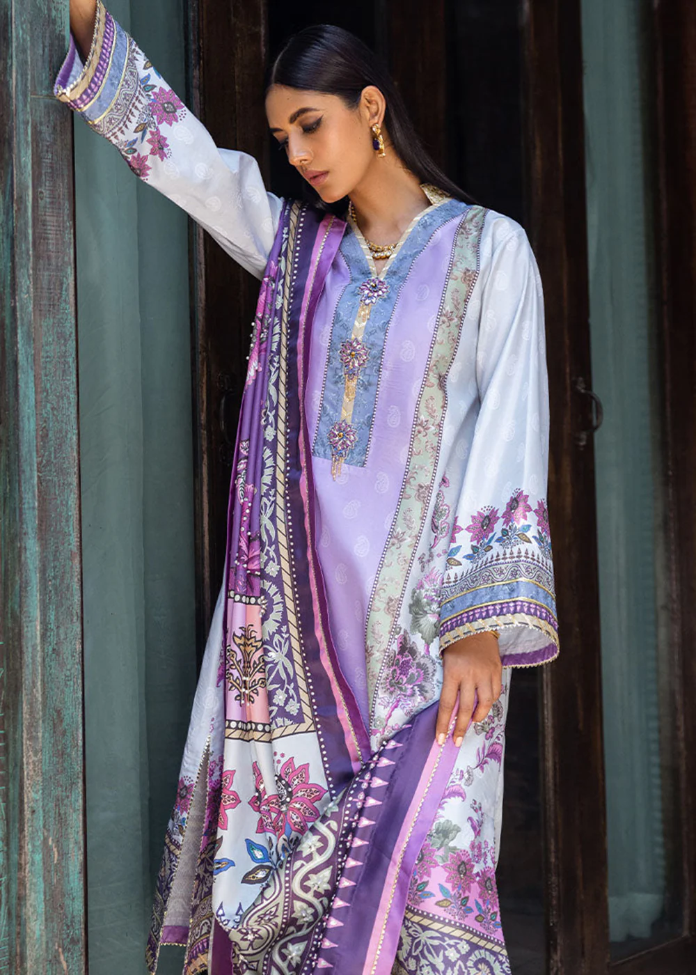 Nirvana Unstitched Silk Edit '24 by Mushq | Viola - Image 2