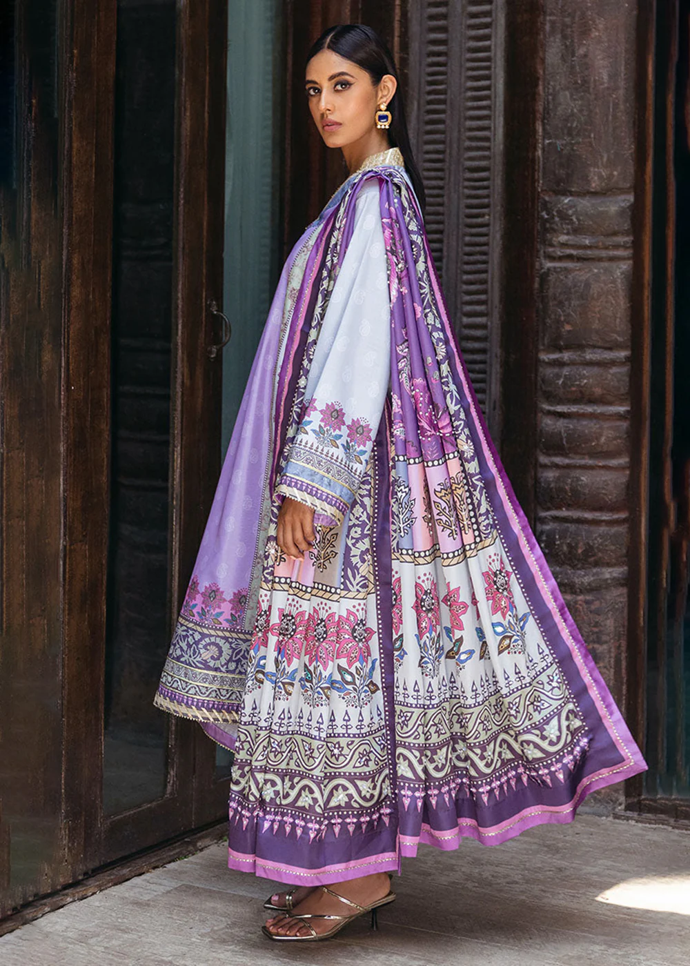 Nirvana Unstitched Silk Edit '24 by Mushq | Viola - Image 6