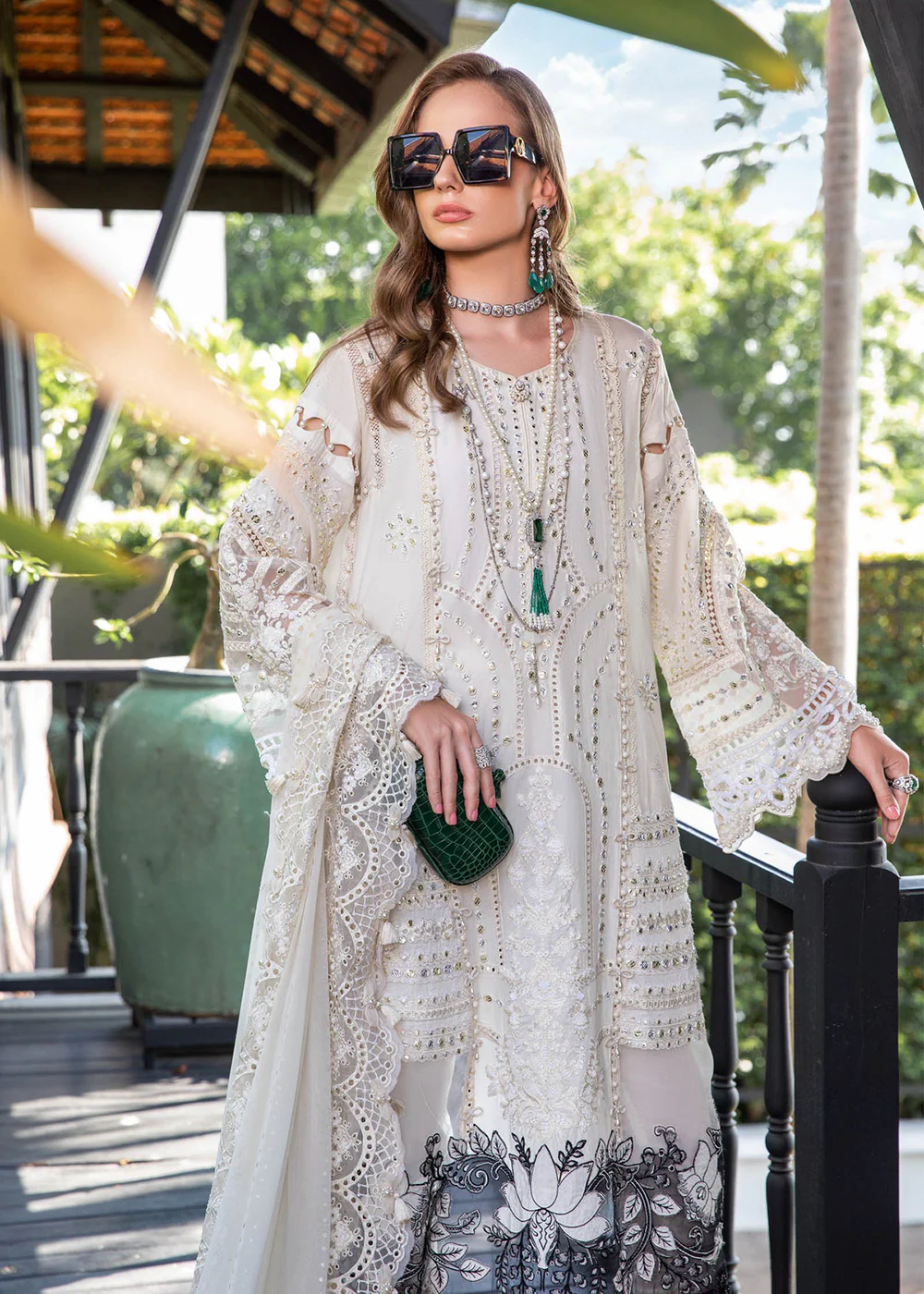 Off White Embroidered Suit - Maria B Lawn Eid Collection 2023 - EL-23-02 - Image 3