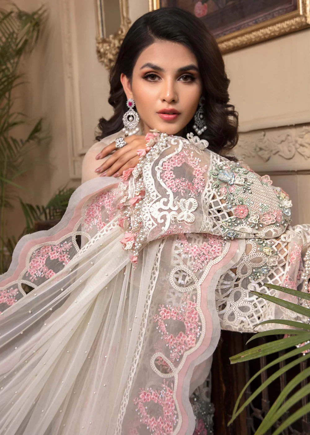 Off White Embroidered Suit - Maria B - Mbroidered Heritage Edition - BD-2604 - Image 2