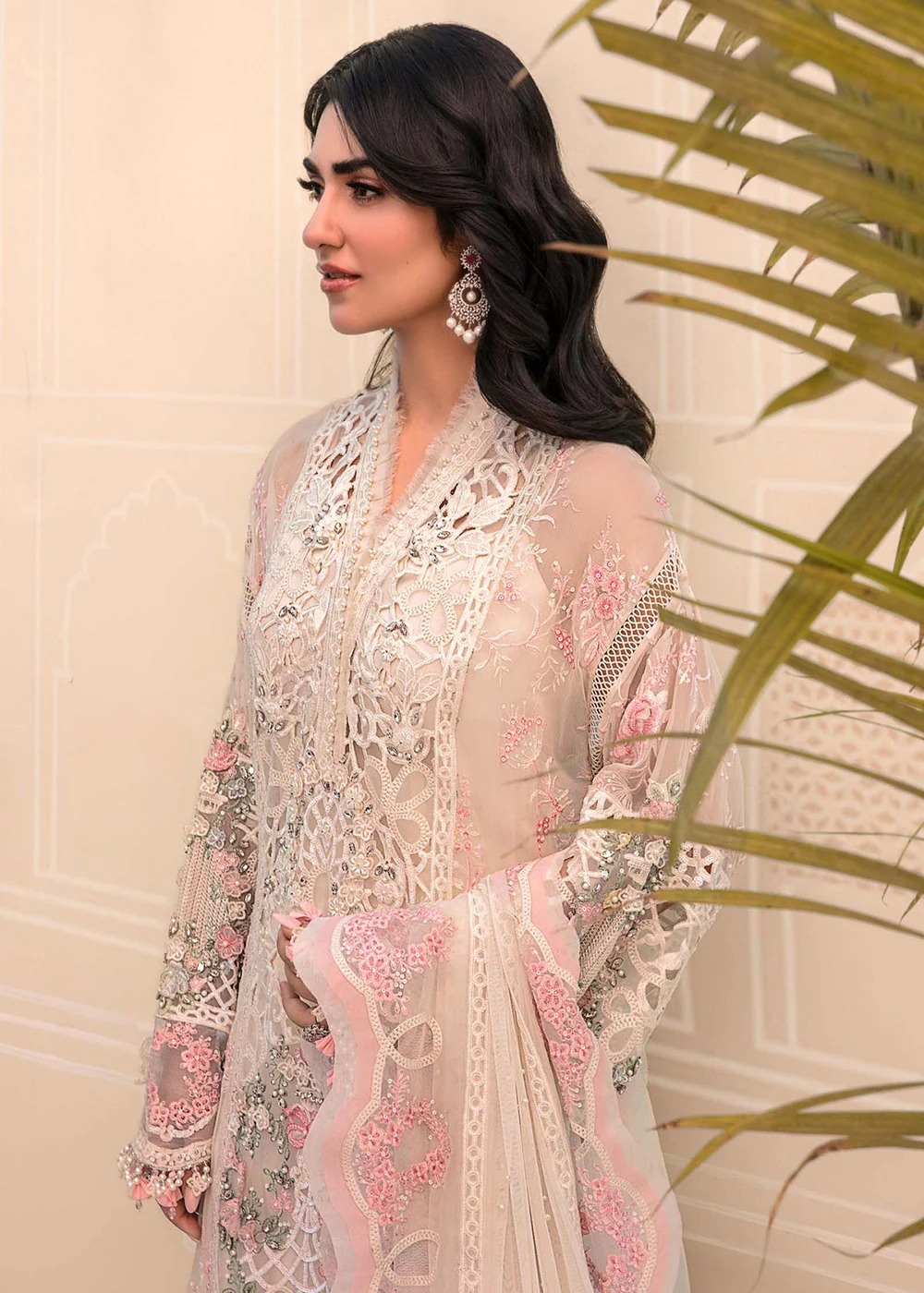 Off White Embroidered Suit - Maria B - Mbroidered Heritage Edition - BD-2604 - Image 9