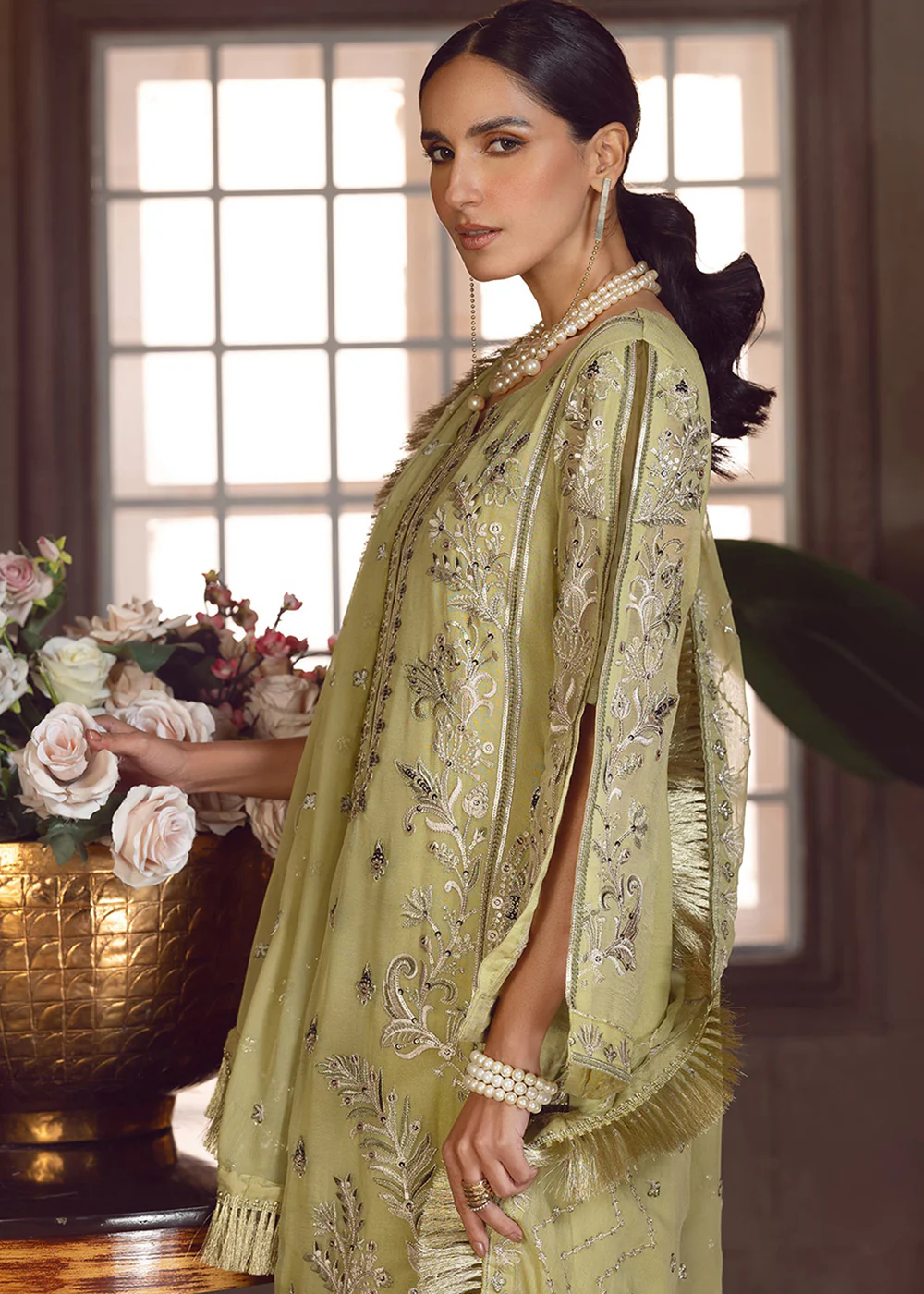 Olive Green Pakistani Suit | Emaan Adeel | Le Festa Formal Edit 7 | LF-704 - Image 4