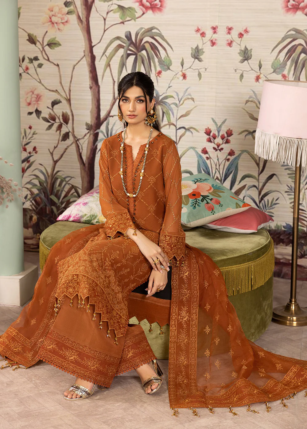 Orange Formal Suit - Alizeh - Dhaagay Formals '23 - V02D05 - Larisa - Image 10