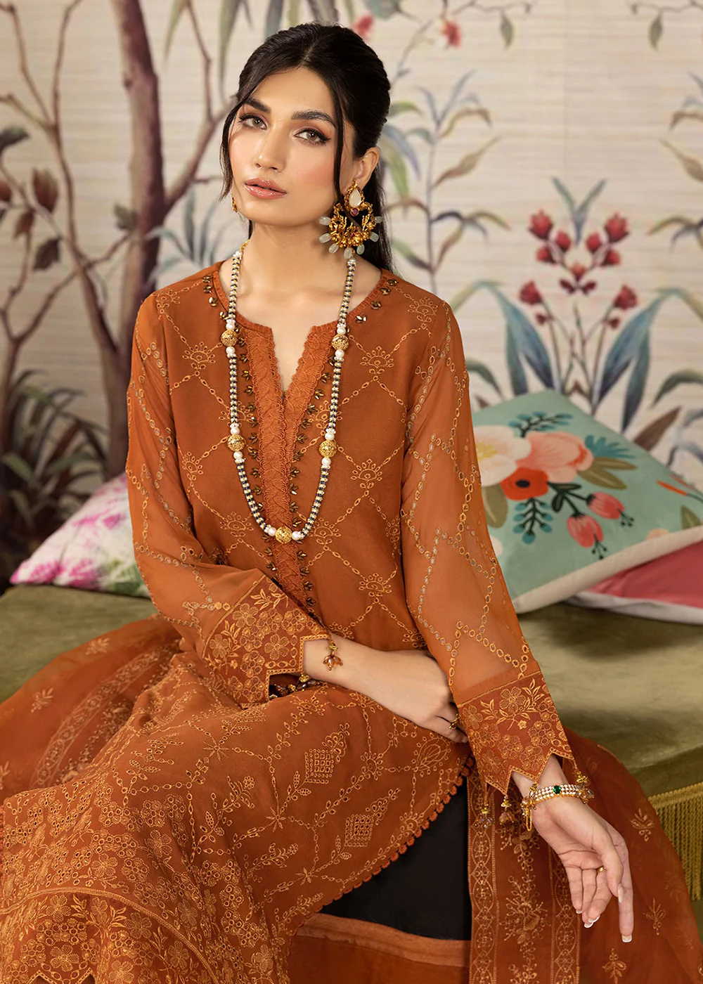 Orange Formal Suit - Alizeh - Dhaagay Formals '23 - V02D05 - Larisa - Image 11