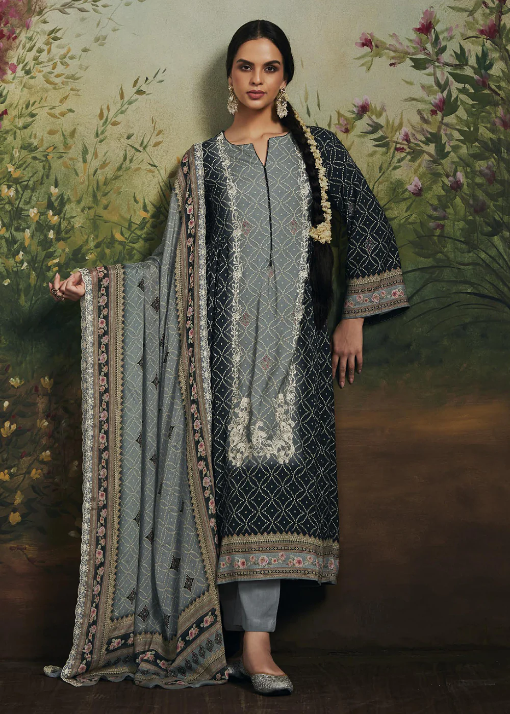 Pakistani Style Black Digital Printed Salwar Suit
