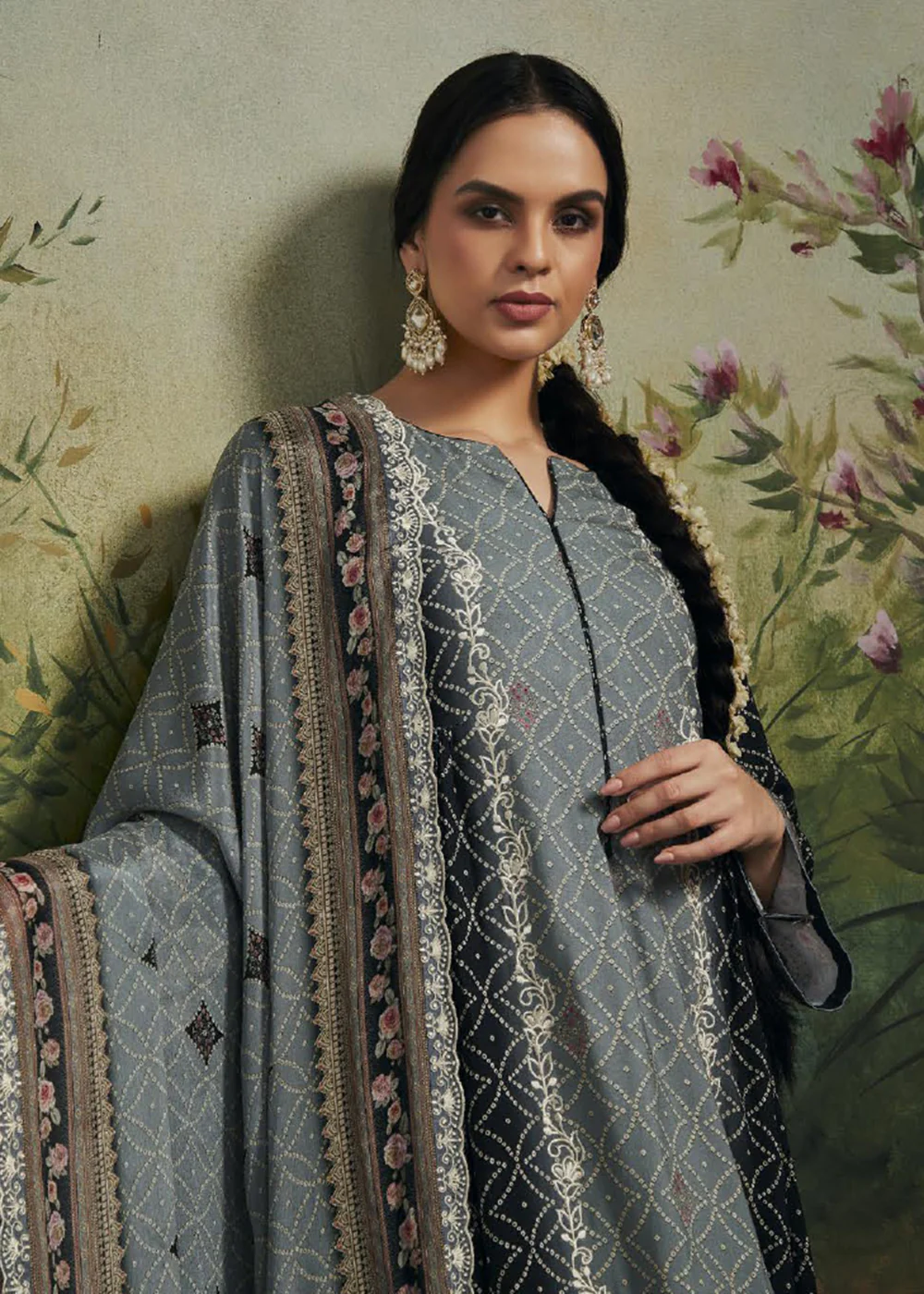 Pakistani Style Black Digital Printed Salwar Suit - Image 4