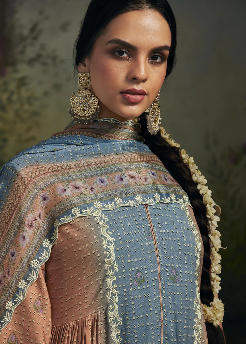 Pakistani Style Peach Digital Printed Salwar Suit - Image 4
