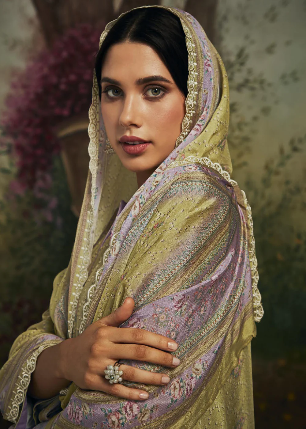 Pakistani Style Purple Digital Printed Salwar Suit - Image 2