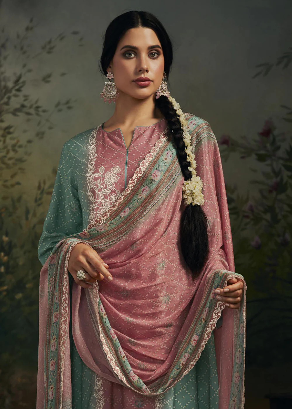 Pakistani Style Sea Green Digital Printed Salwar Suit - Image 4