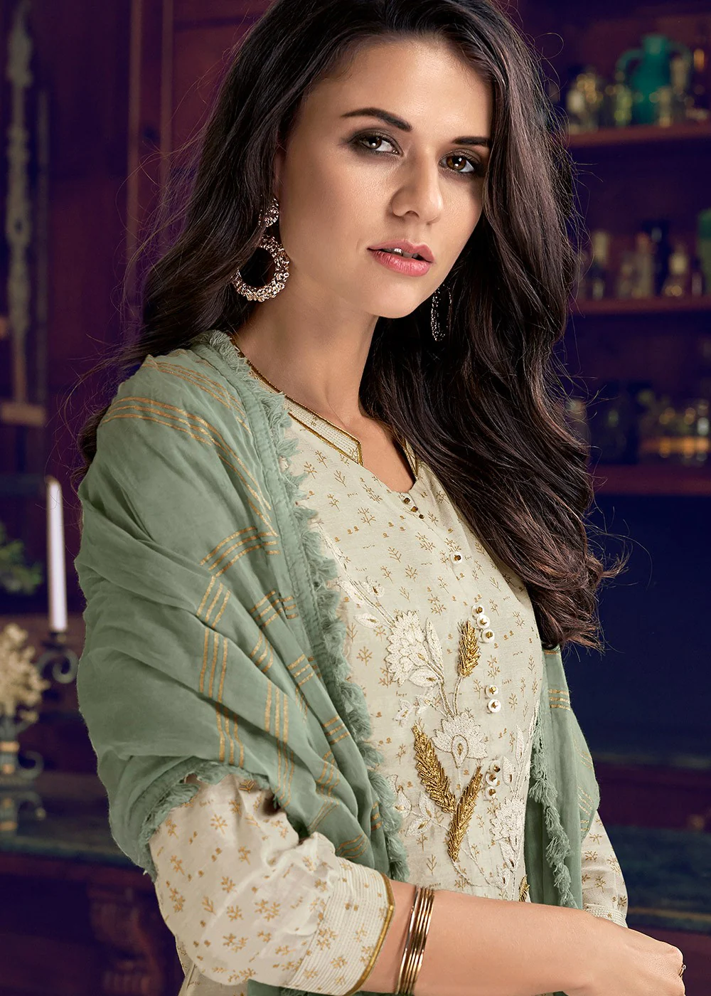 Pant Style Off White Embroidered Designer Suit - Image 2