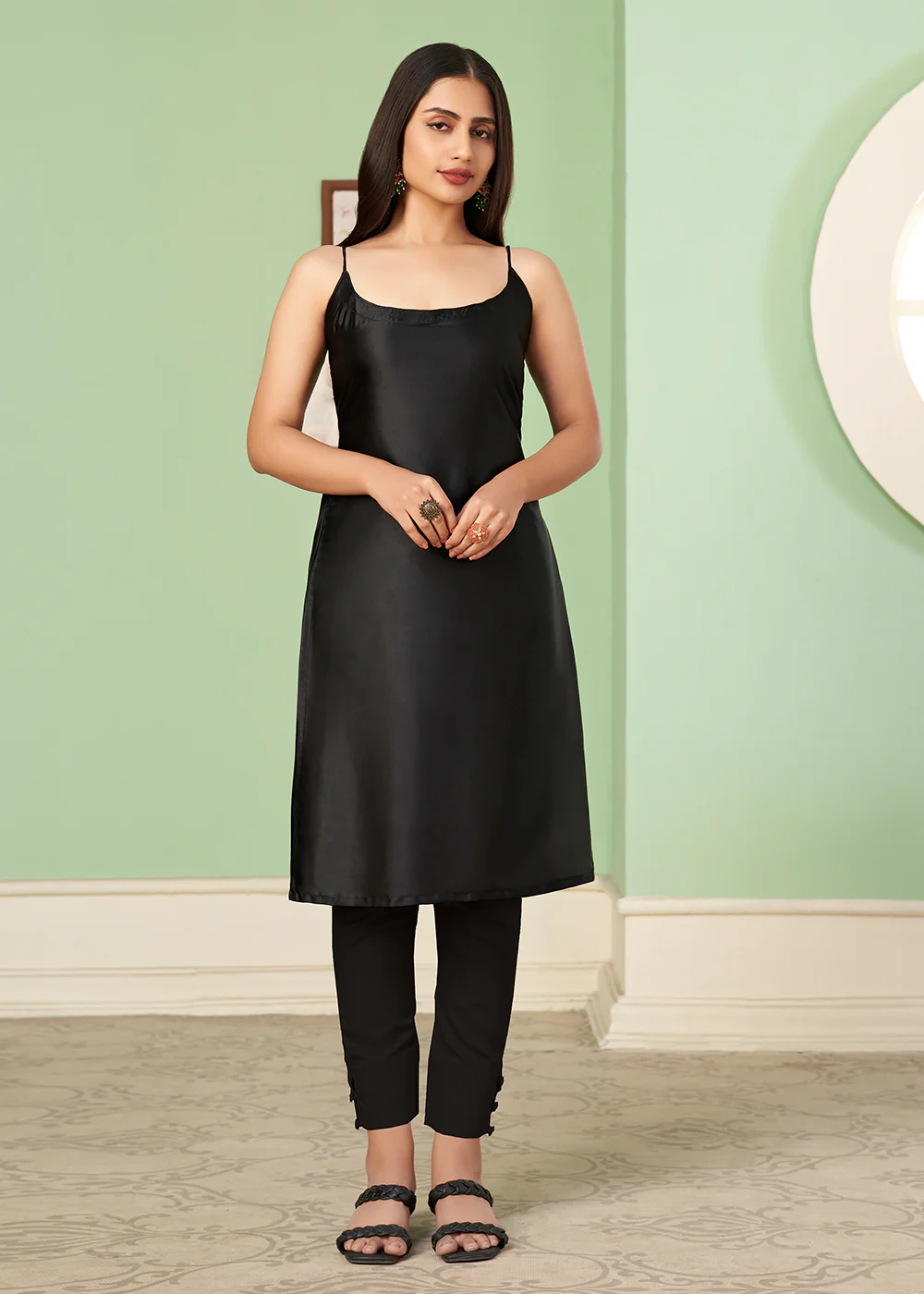 Pant Style Sassy Black Party Wear Jacket Style Salwar Suit - Image 3