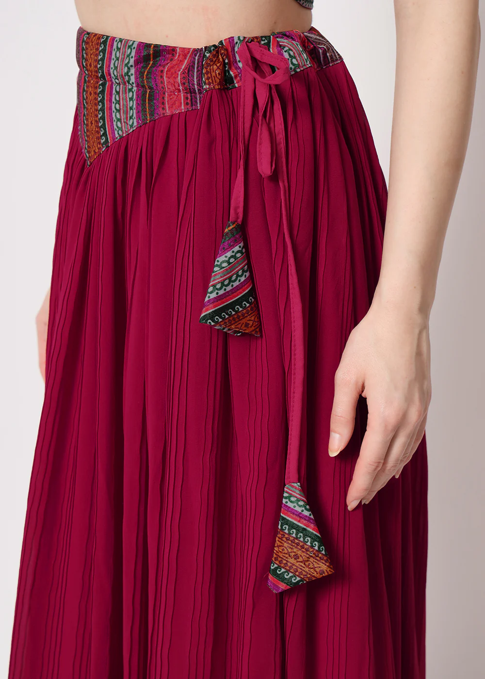 Party Wear Pretty Deep Pink Georgette Crushed Lehenga Choli - Image 7