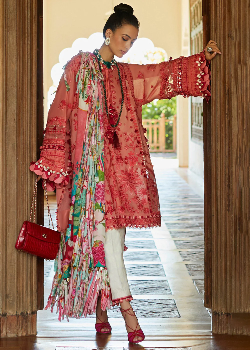 Peach Lawn Suit - Elan - Luxury Lawn '23 - ARNA-EL23-05B - Image 3