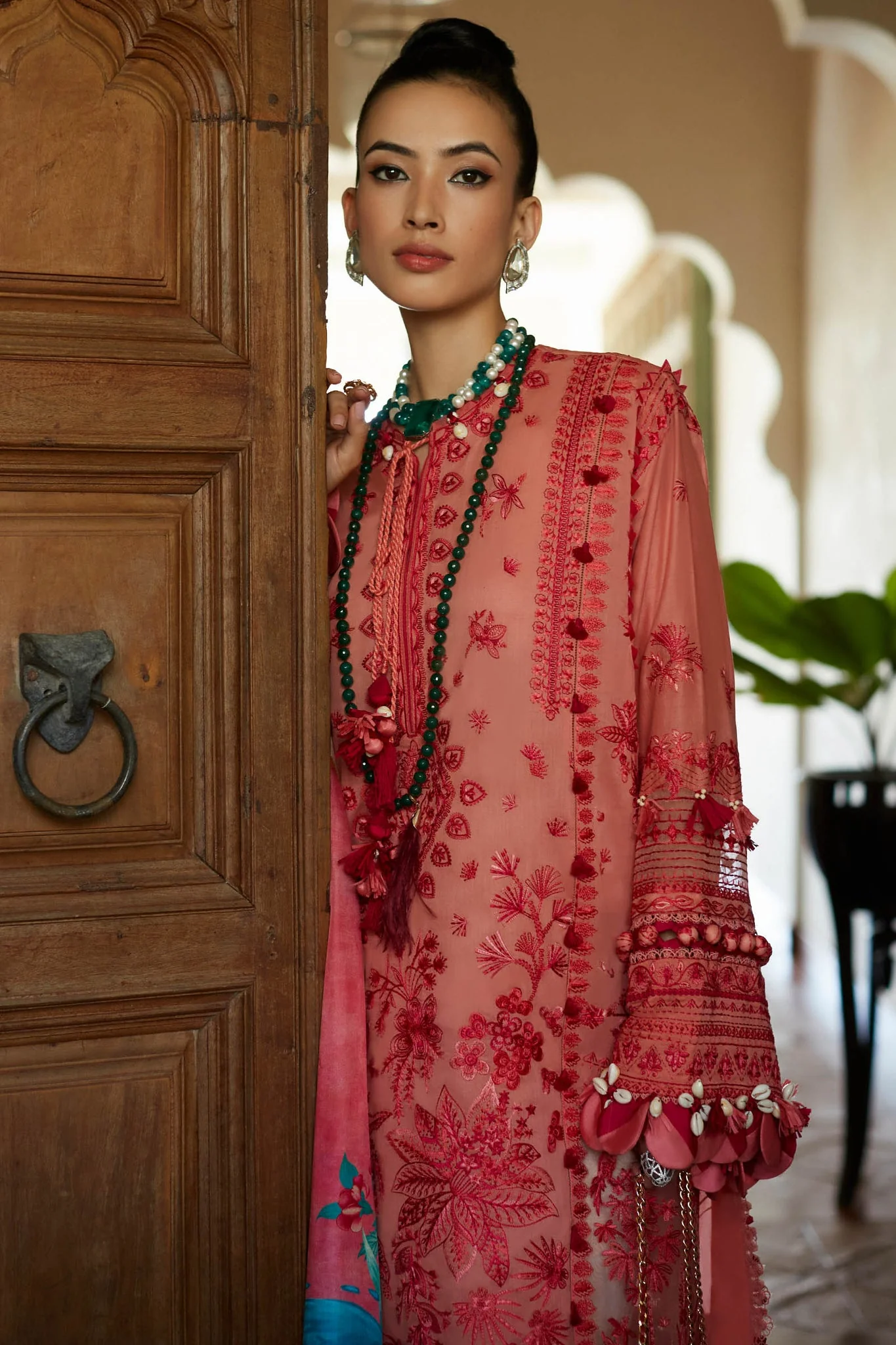 Peach Lawn Suit - Elan - Luxury Lawn '23 - ARNA-EL23-05B - Image 4