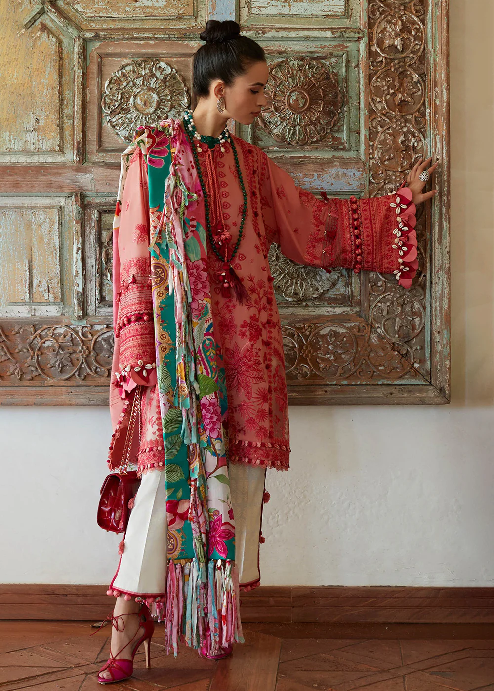 Peach Lawn Suit - Elan - Luxury Lawn '23 - ARNA-EL23-05B - Image 5