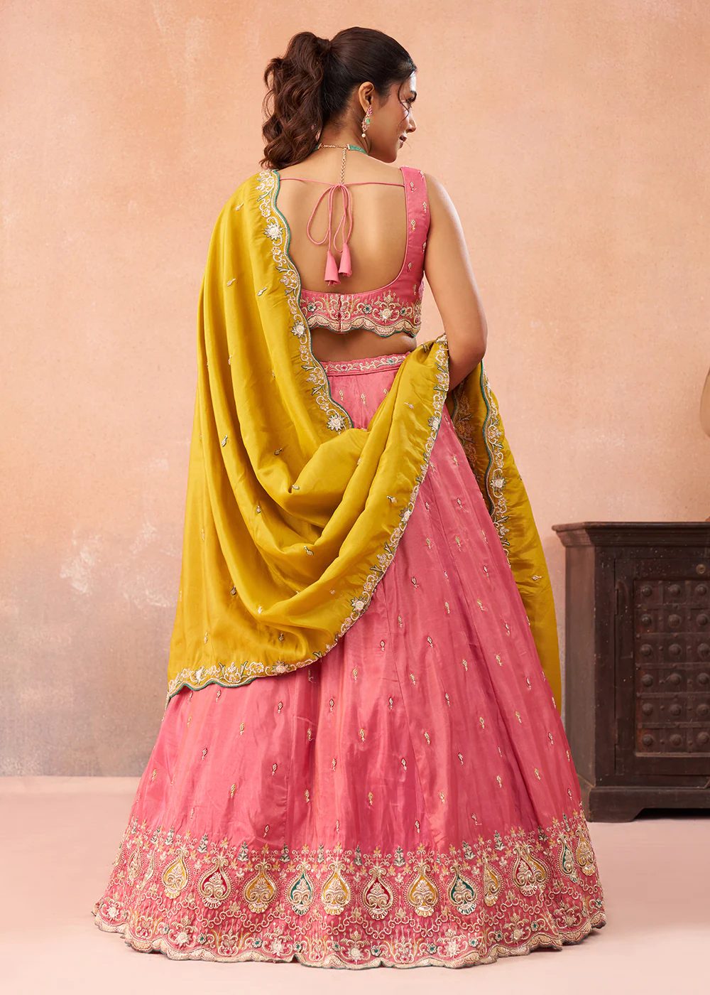 Pink Cosmos Silk Embroidered Festive Lehenga Choli - Image 3