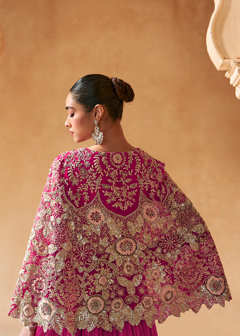 Pink Designer Indo Western Party Wear Lehenga Choli - Image 3