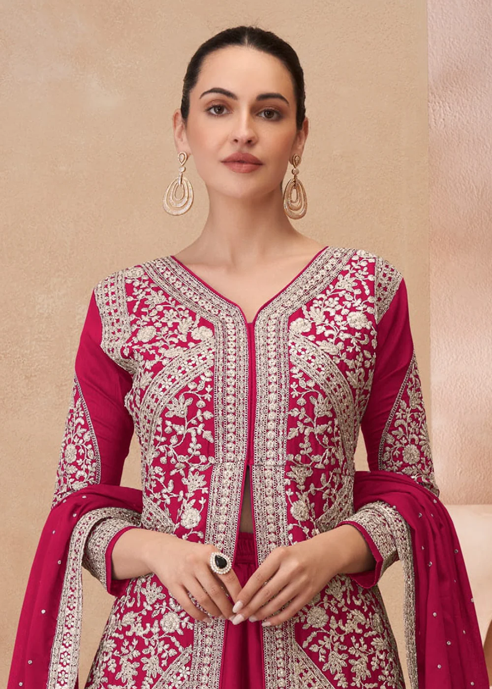 Pink Heavy Embroidered Pakistani Style Lehenga Choli - Image 2