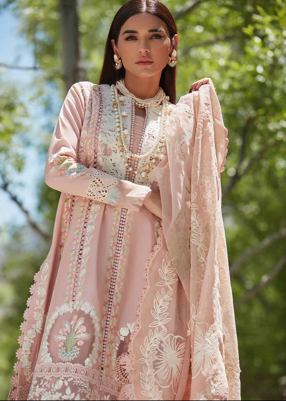 Pink Lawn Suit - Saira Shakira X Crimson Luxury Lawn '23 - Chikkankari Affair - D2B - Image 2
