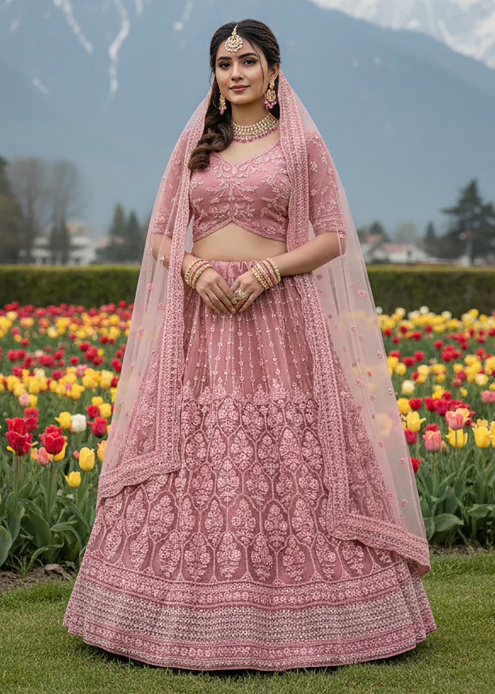 Pink Lehenga Choli Specially Designed for Wedding Season - Image 4