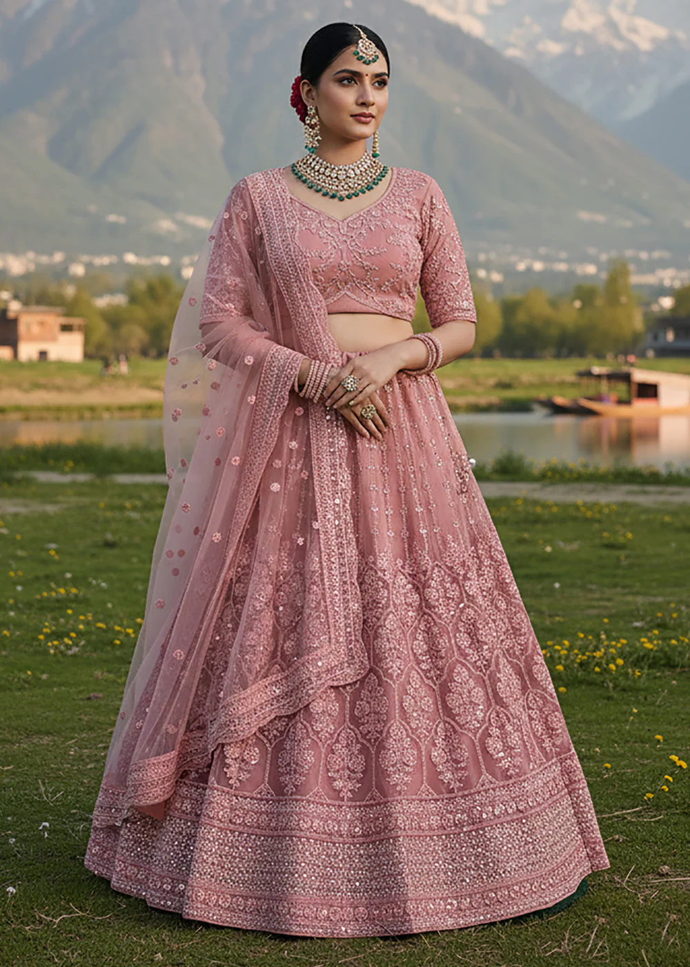 Pink Lehenga Choli Specially Designed for Wedding Season - Image 5