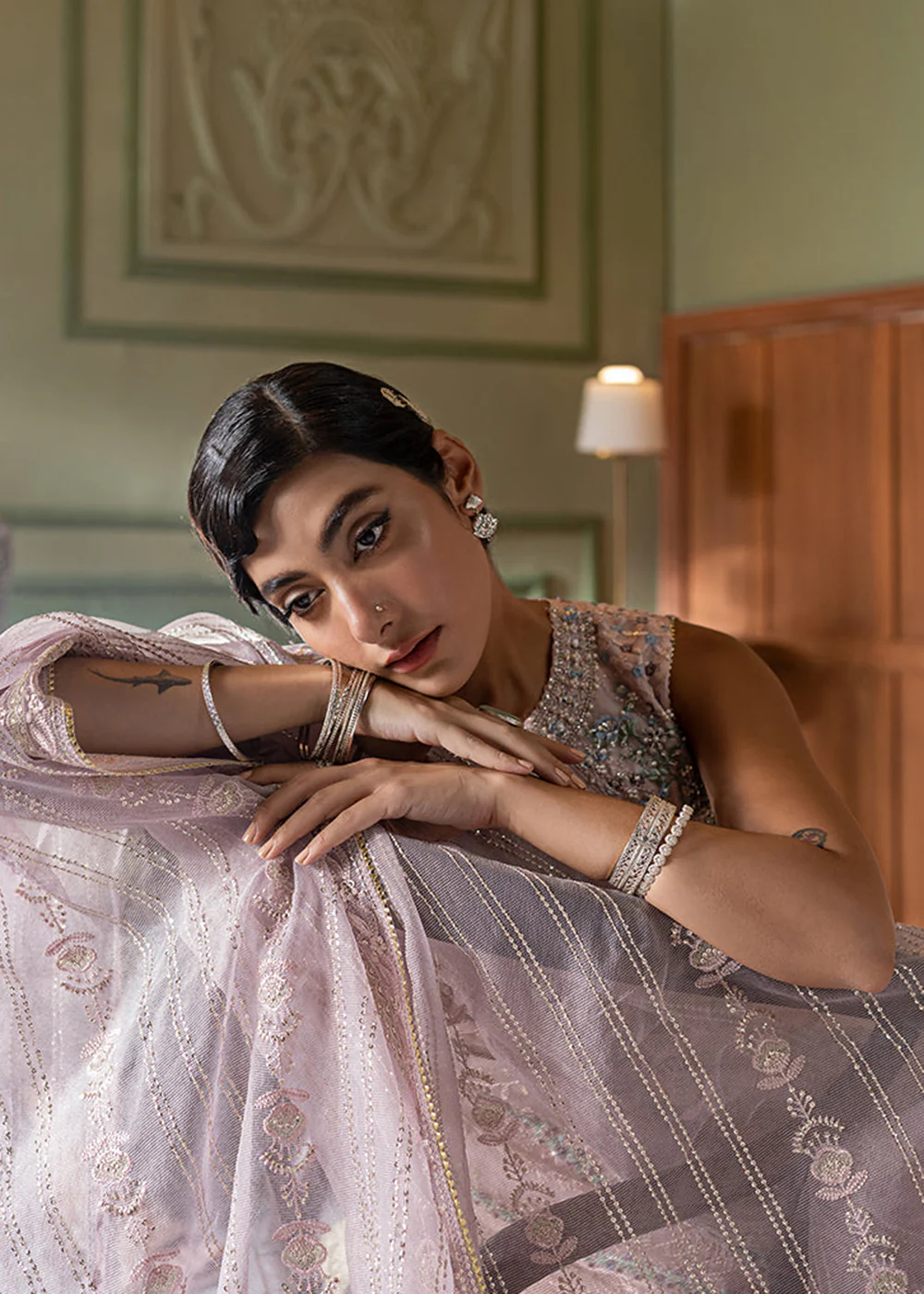 Pink Organza Net Pakistani Suit | Mushq | Qala Kamdaani | Zoya - Image 4